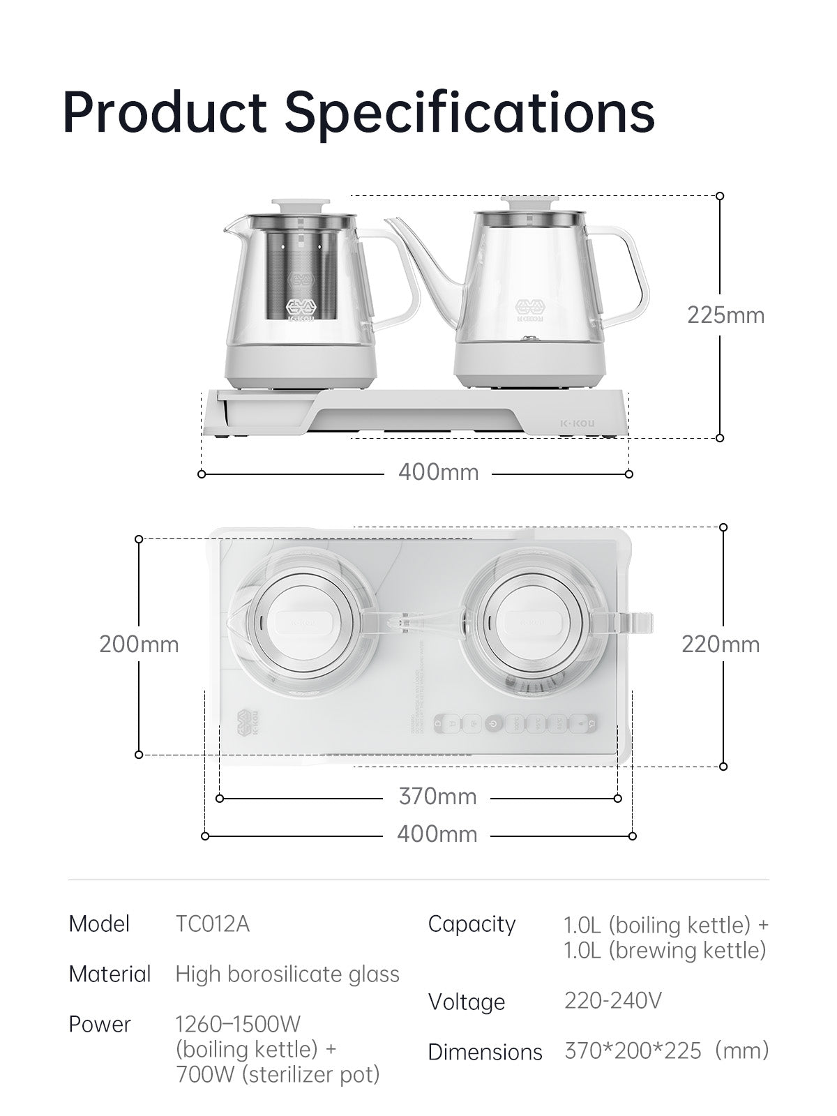 K·KOU TC012A Electric Kettle