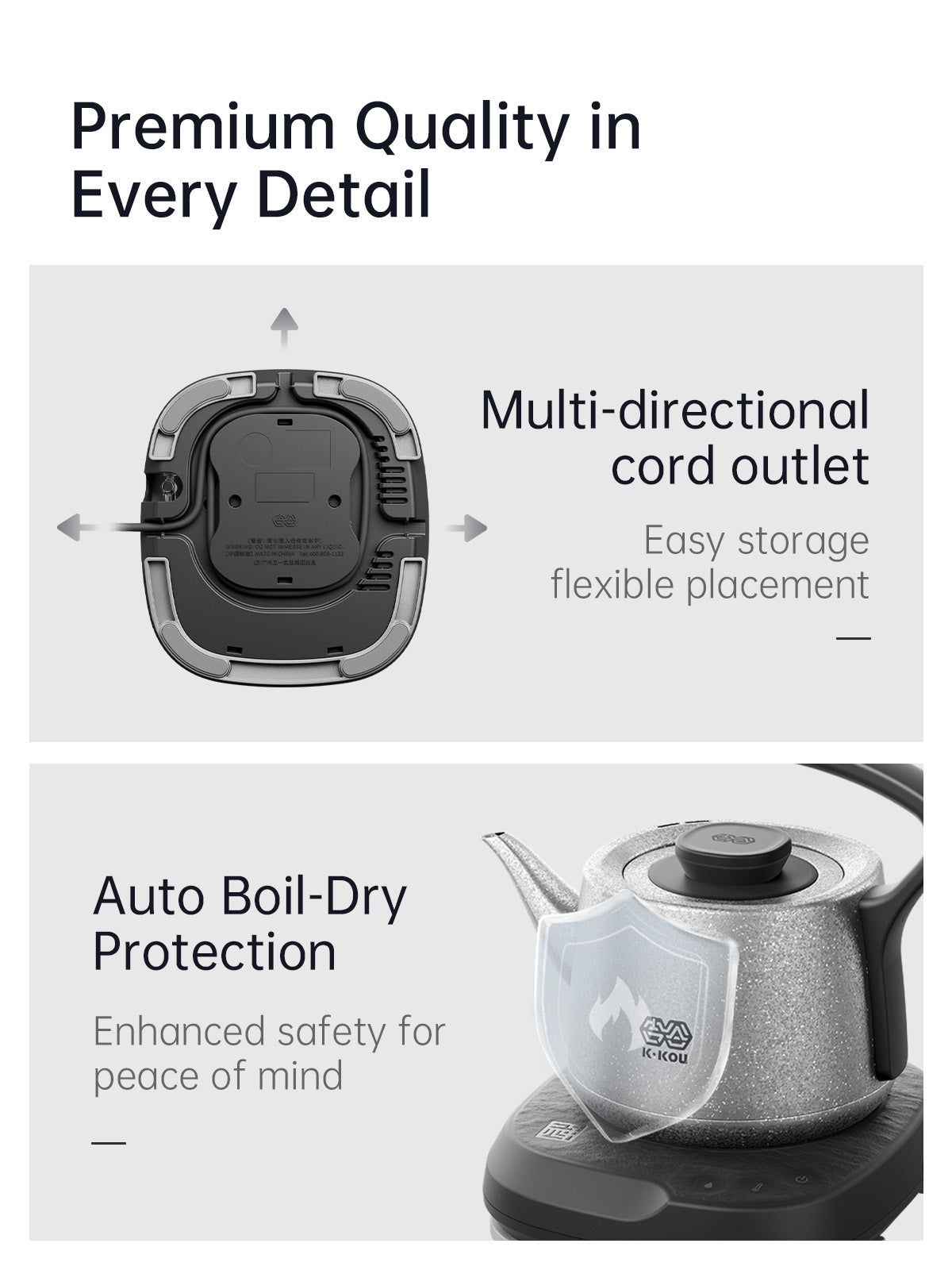 K·KOU TB012 Pure Titanium Electric Kettle